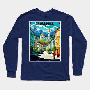 Innsbruck Austria Vintage Travel and Tourism Advertising Print Long Sleeve T-Shirt